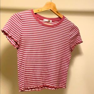Pink striped crop top